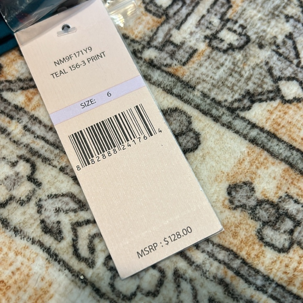 NWT NANETTE by NANETTE LEPORE 6 teal fit & flare midi L-sleeve floral dress - Picture 4 of 14
